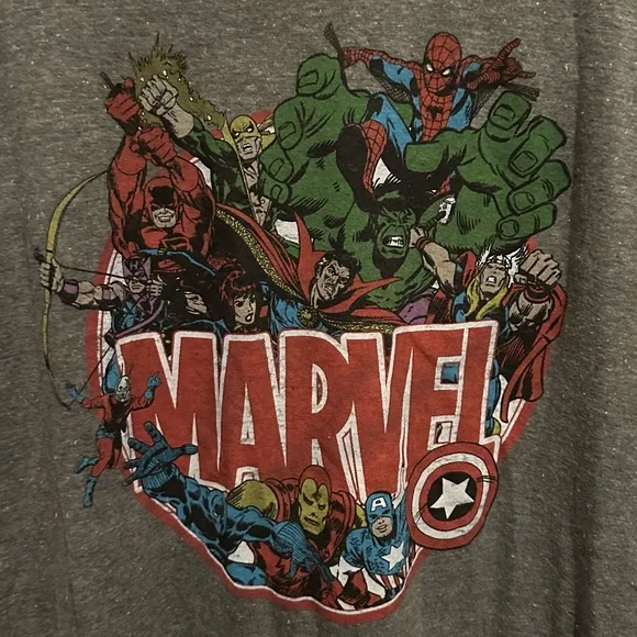 NWOT Gray Marvel Superheroes Short Sleeve T Shirt XL - Picture 3 of 4